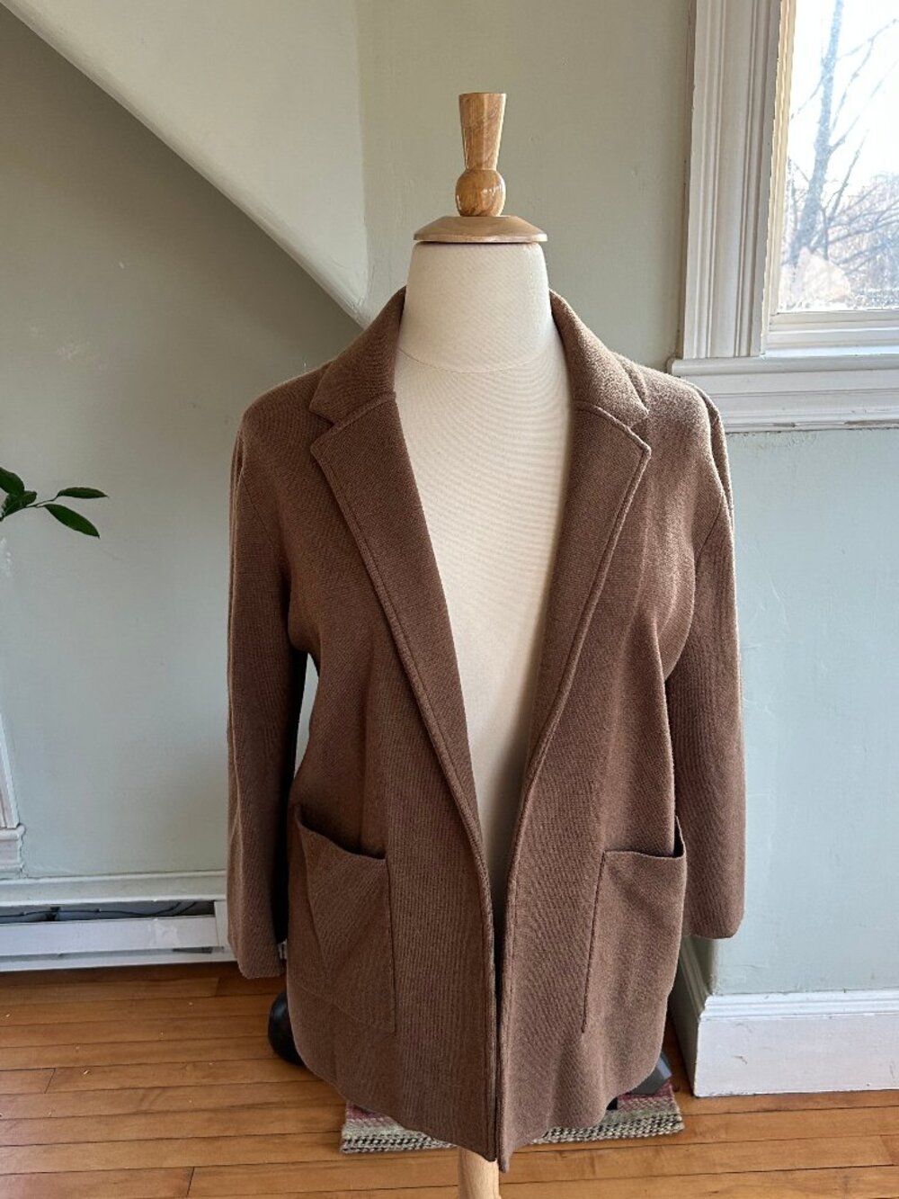 EUC J. Crew Sophie Open-Front Sweater-Blazer, Camel, XL